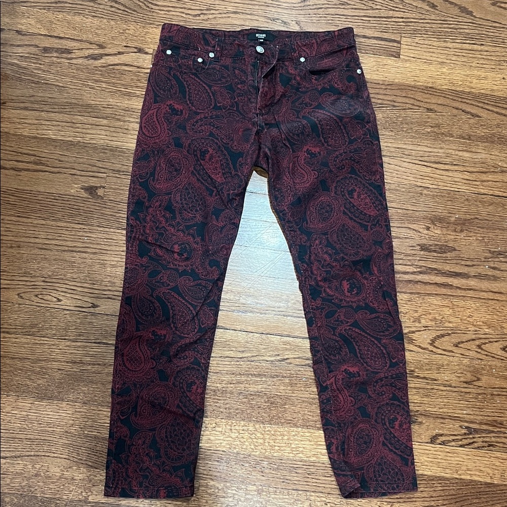 Versace Red Paisley Patterned Pants